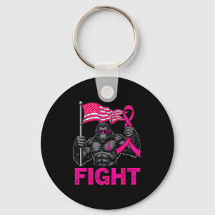 Bigfoot Nk Ribbon Fight Breast Cancer Awareness Me Key Ring