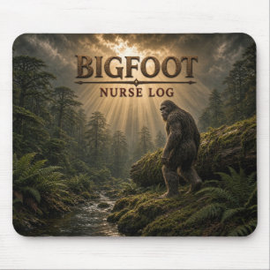 Bigfoot Nurse Log Dark Realism Mouse Mat
