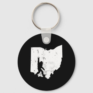 Bigfoot Ohio State Map Sasquatch Men Women Gift Key Ring