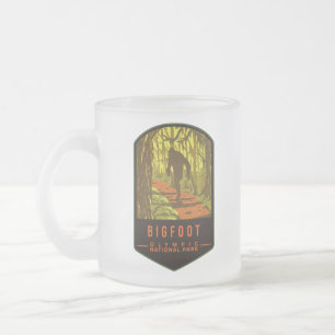 Bigfoot Olympic National Park Frosted Glass Coffee Mug