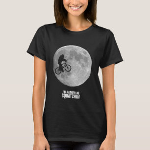 Bigfoot on bike with moon background T-Shirt