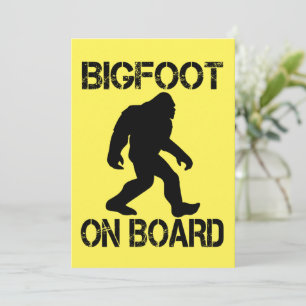Bigfoot on Board Funny Bigfoot Invitation
