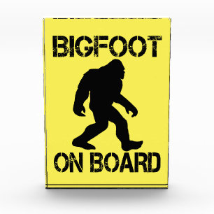 Bigfoot on Board - Funny Bigfoot Photo Block