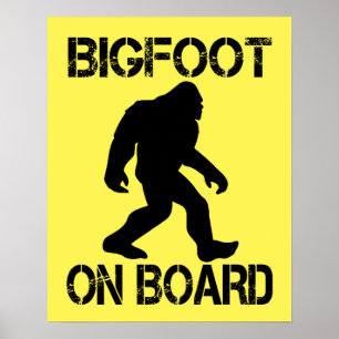 Bigfoot on Board - Funny Bigfoot      Poster