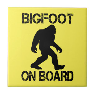 Bigfoot on Board Funny Bigfoot  Tile