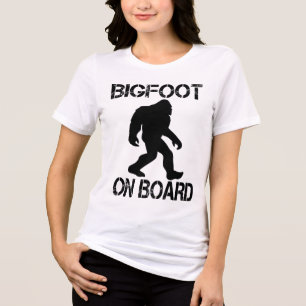 Bigfoot on Board Funny Bigfoot Tri-Blend Shirt