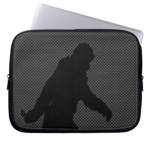 Bigfoot on Carbon Fibre Print Laptop Sleeve
