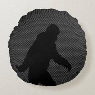 Bigfoot on Carbon Fibre Print Round Cushion