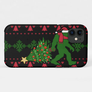 Bigfoot on knit background iPhone 11 case