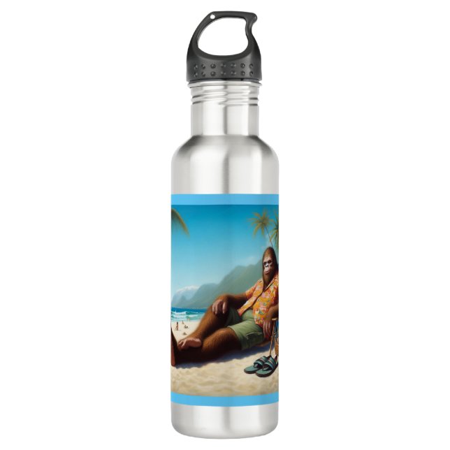 Bigfoot On the Beach 710 Ml Water Bottle (Front)