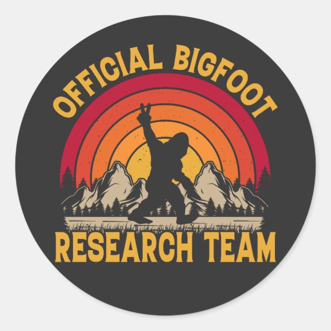Bigfoot Original Research Team Classic Round Sticker (Front)