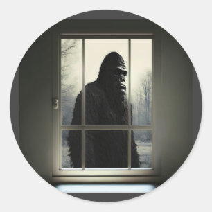 Bigfoot Outside My Window! Classic Round Sticker
