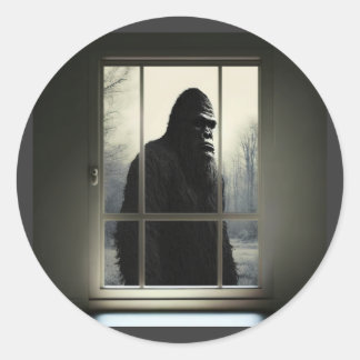 Bigfoot Outside My Window! Classic Round Sticker