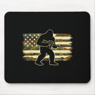 Bigfoot owner camo us american flag sasquatch  mouse mat