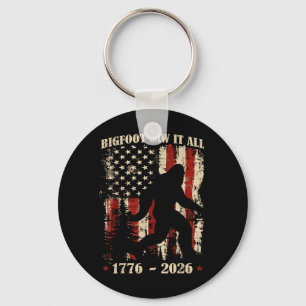 Bigfoot Patriotic 250 Years Aamerican Usa 4th Of Key Ring