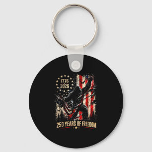 Bigfoot patriotic 250 years of freedom american key ring