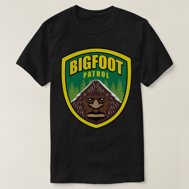 Bigfoot, Patrol Sasquatch, Yeti, USFS, Funny Desig T-Shirt (Design Front)