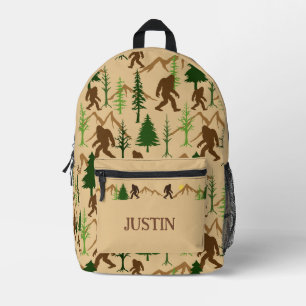 Bigfoot Patterned Sasquatch Printed Backpack