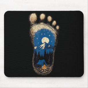 Bigfoot paw print camping mountain sasquatch mouse mat