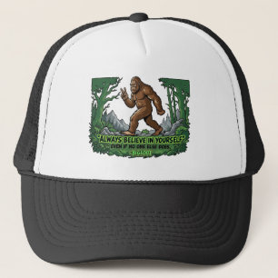 Bigfoot Peace Funny Believe In Yourself Sasquatch Trucker Hat