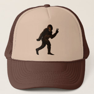 Bigfoot Peace Trucker Hat