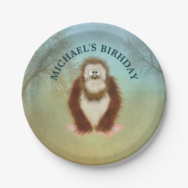 Bigfoot Personalised Birthday  Paper Plate (Front)