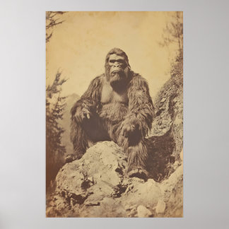 Bigfoot Photography Print Vintage Sasquatch Art