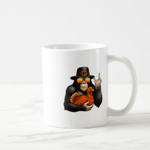 Bigfoot Pilgrim Turkey Pumpkin Thanksgiving Day Bo Coffee Mug
