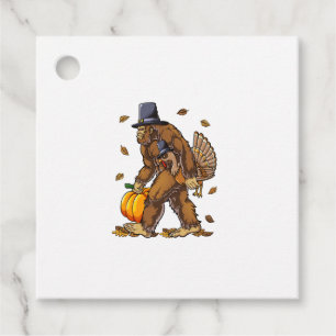 Bigfoot Pilgrim Turkey Pumpkin Thanksgiving Day Bo Favour Tags
