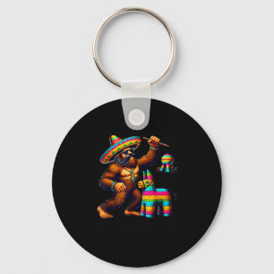 Bigfoot Pinata Cinco De Mayo Mexican Sasquatch Kid Key Ring