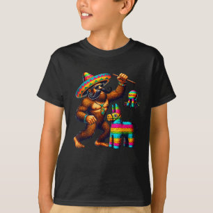 Bigfoot Pinata Cinco De Mayo Mexican Sasquatch Kid T-Shirt