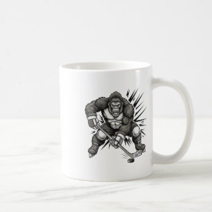 Bigfoot Player Playing Hockey Funny Sasquatch Ice Coffee Mug