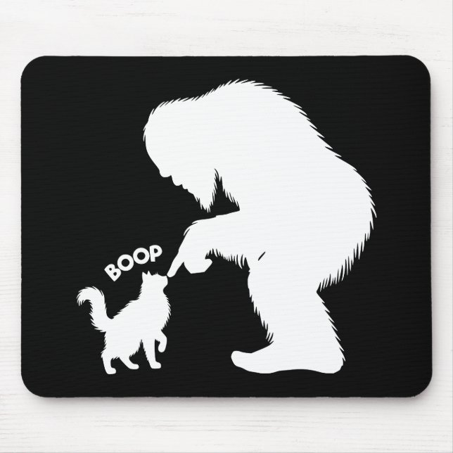 Bigfoot Playful Long Haired Cat Boop Mouse Mat (Front)