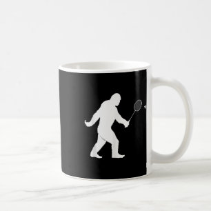 Bigfoot Playing Badminton Shuttle Funny Badminton Coffee Mug