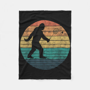 Bigfoot Playing Badminton Shuttle Funny Badminton  Fleece Blanket