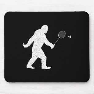 Bigfoot Playing Badminton Shuttle Funny Badminton Mouse Mat