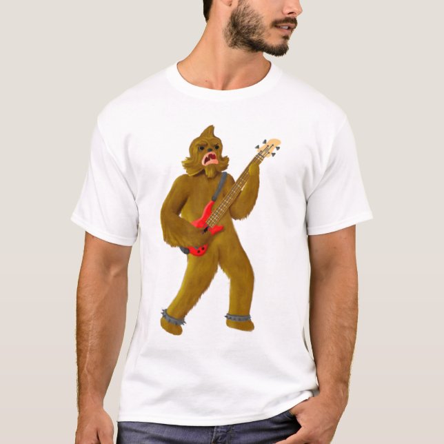 Bigfoot Playing Bass T-Shirt (Front)
