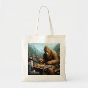 Bigfoot Playing Chess Tote Bag