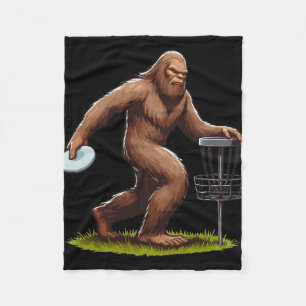 Bigfoot Playing Disc Golf Funny Disc Golfer Player Fleece Blanket