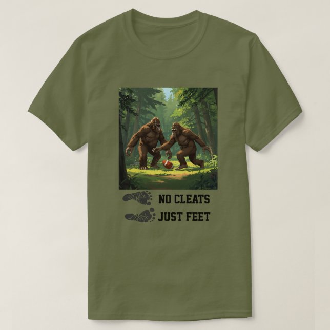 Bigfoot playing football T-Shirt (Design Front)