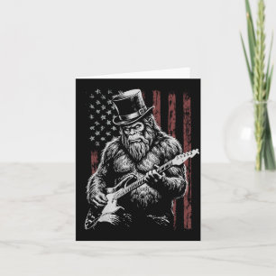 Bigfoot Playing Guitar Aamerican Flag 250 Years Card