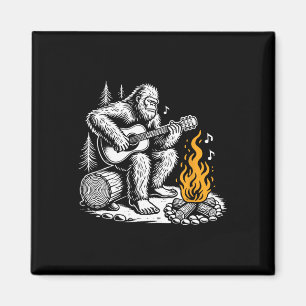Bigfoot Playing Guitar Campfire Funny Camping Outd Magnet