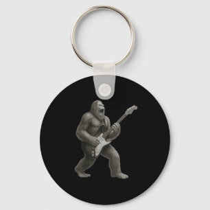 Bigfoot Playing Guitar Rock And Roll Gift Men Wome Key Ring