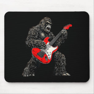 Bigfoot Playing Guitar Rock Music Lover Sasquatch Mouse Mat