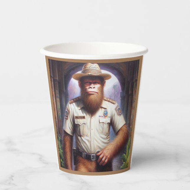 Bigfoot Policeman Paper Cups (Front)