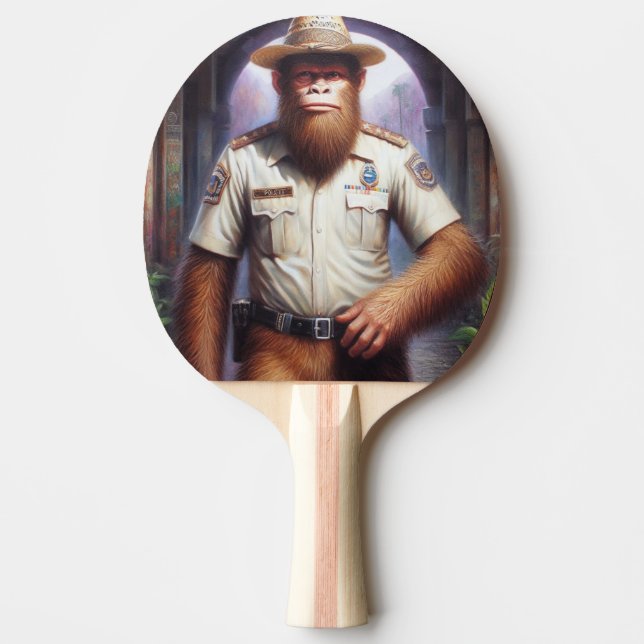 Bigfoot Policeman Ping Pong Paddle (Front)