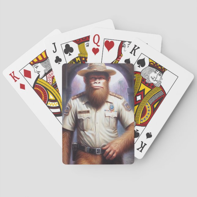 Bigfoot Policeman Playing Cards (Back)