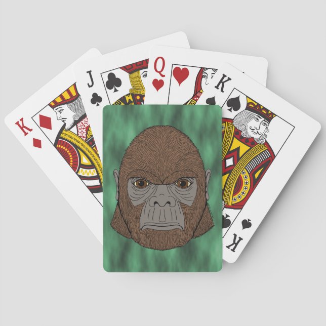 Bigfoot Portrait 1 (Ape-Like) Playing Cards (Back)