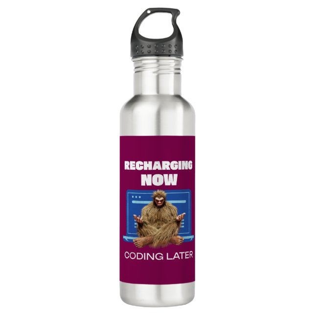 Bigfoot Programmer Coder Software Developer  710 Ml Water Bottle (Front)
