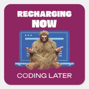Bigfoot Programmer Coder Software Developer  Square Sticker
